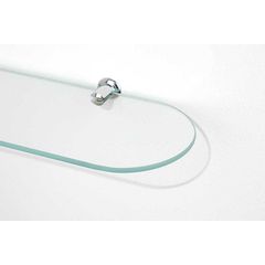 Amirro Shelf Glass Skleněná polička s úchyty, ovál, 59x12 cm, 100-166