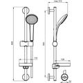 Ideal Standard Idealrain Sprchový set 600 mm M1 s ruční sprchou 100 mm, 1 proud, chrom B9412AA - galerie #1