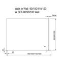 Ravak Walk-In zástěna 90 x 200 cm, černá/čiré sklo Wall-90 GW9W70300Z1 - galerie #2