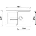 Sinks Amanda 780 Granitový dřez s odkapem oboustranné provedení, 78x50cm, sahara, TLAM78050050 - galerie #1
