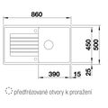 Blanco Zia 5 S Compact Granitový dřez s odkapem oboustranné provedení, 86x50cm, bílá 520515 - galerie #2